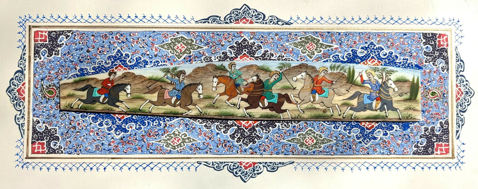 Antique Islamic Framed Miniature Painting On Camel Bone photo 325.0