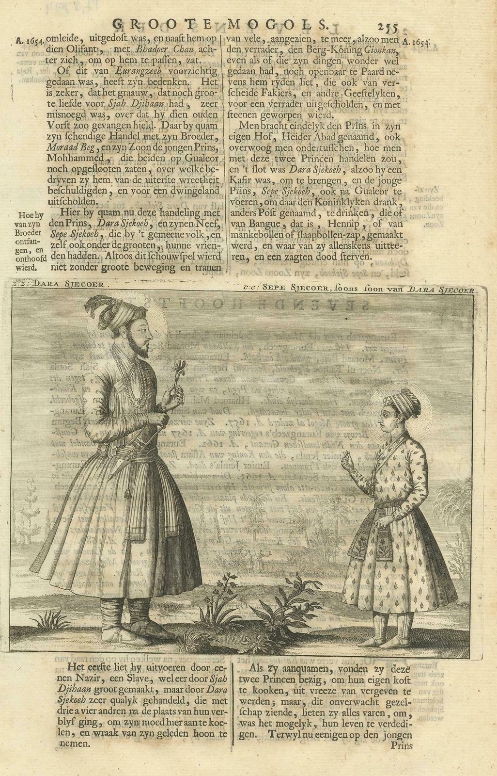 Antique Print Of Dara Shikoh And Sipihr Shikoh By Valentijn, 1726 photo furniture
