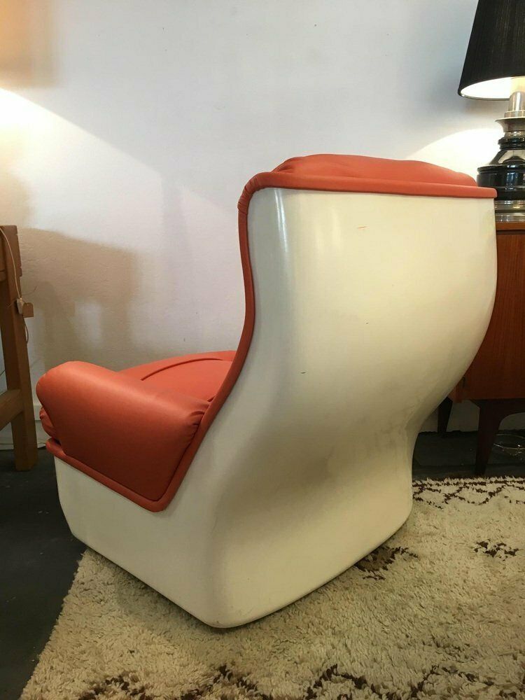 Orange Armchair By Michel Cadestin For Airborne, 1960s photo vinterior