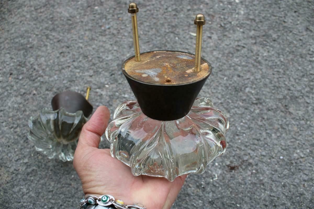 Pair Of Large Handles 1940s Seguso Art Glasses Murano And Solid Brass photo Home Fixtures