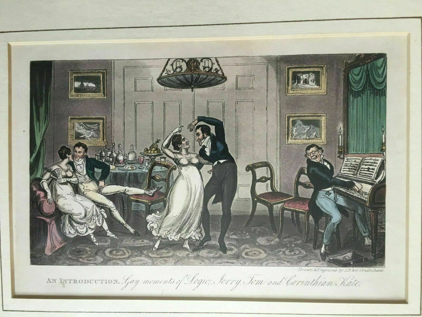 Lithograph Titled 'An Introduction,Gay Moments Of Logic,Jerry,Tom And Corinthian Kate'