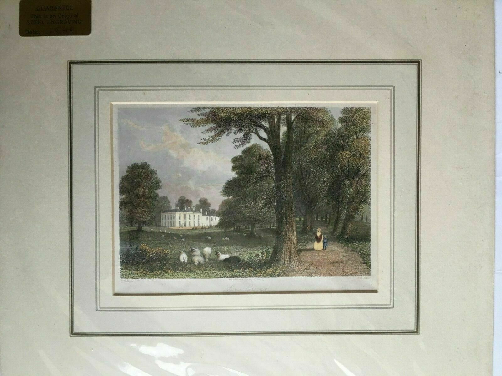 Print From Steel Engraving Titled 'Lime Grove' 1840 photo furniture
