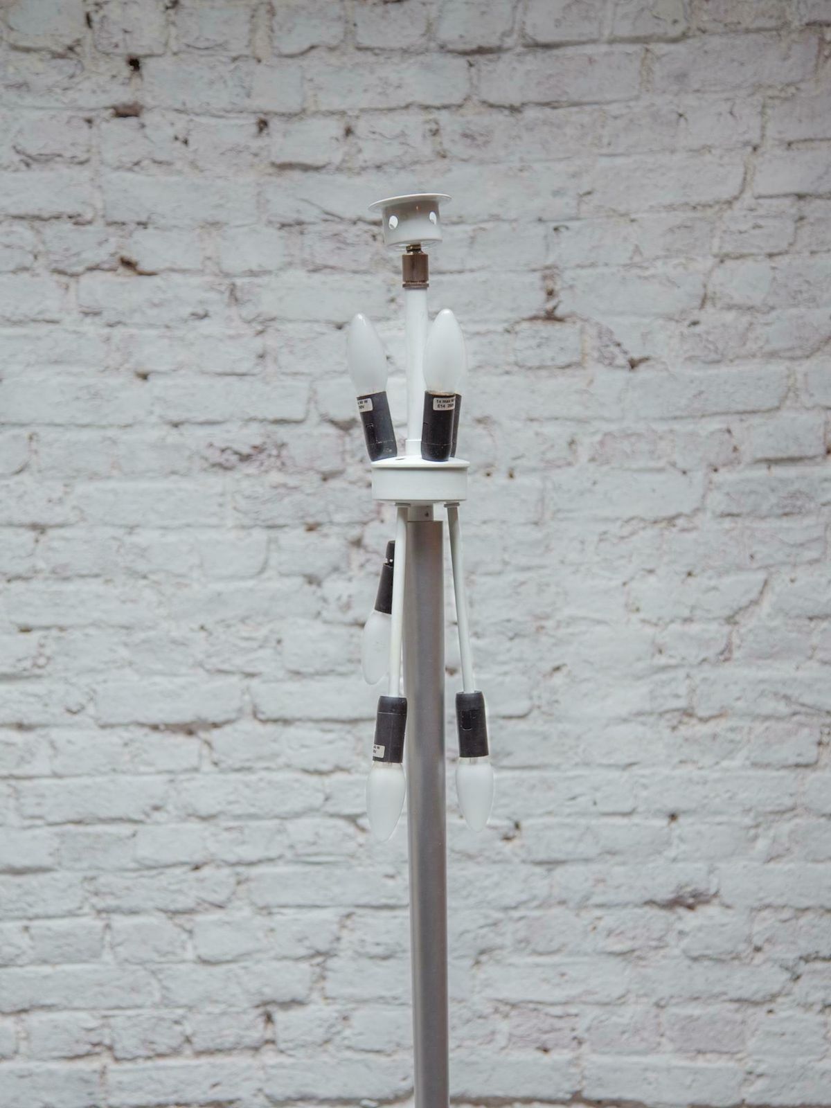 photo for sale Midcentury Modern Murano Due Opaline Glass Shade Floor Lamp, 1980s
