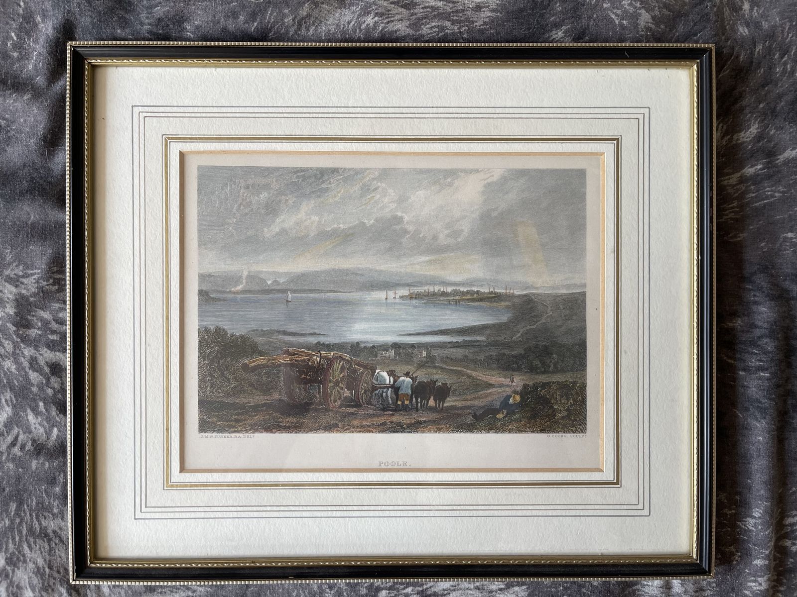 J M W Turner Copper Engraving Of Poole By G Cooke 1840 Printed By Virtue & Co London