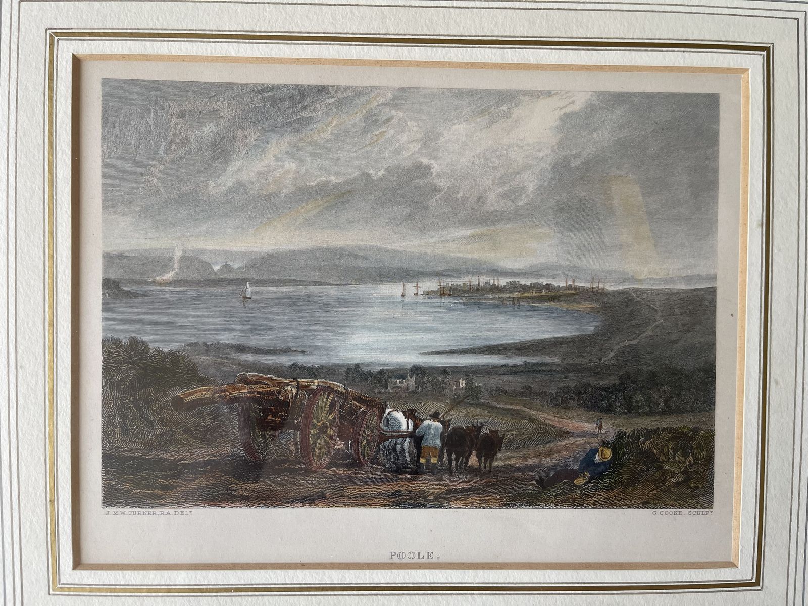J M W Turner Copper Engraving Of Poole By G Cooke 1840 Printed By Virtue & Co London photo furniture