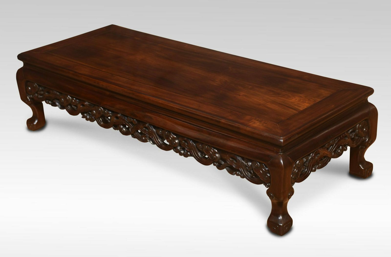 Pair Of Chinese Hardwood Low Coffee Tables photo for sale