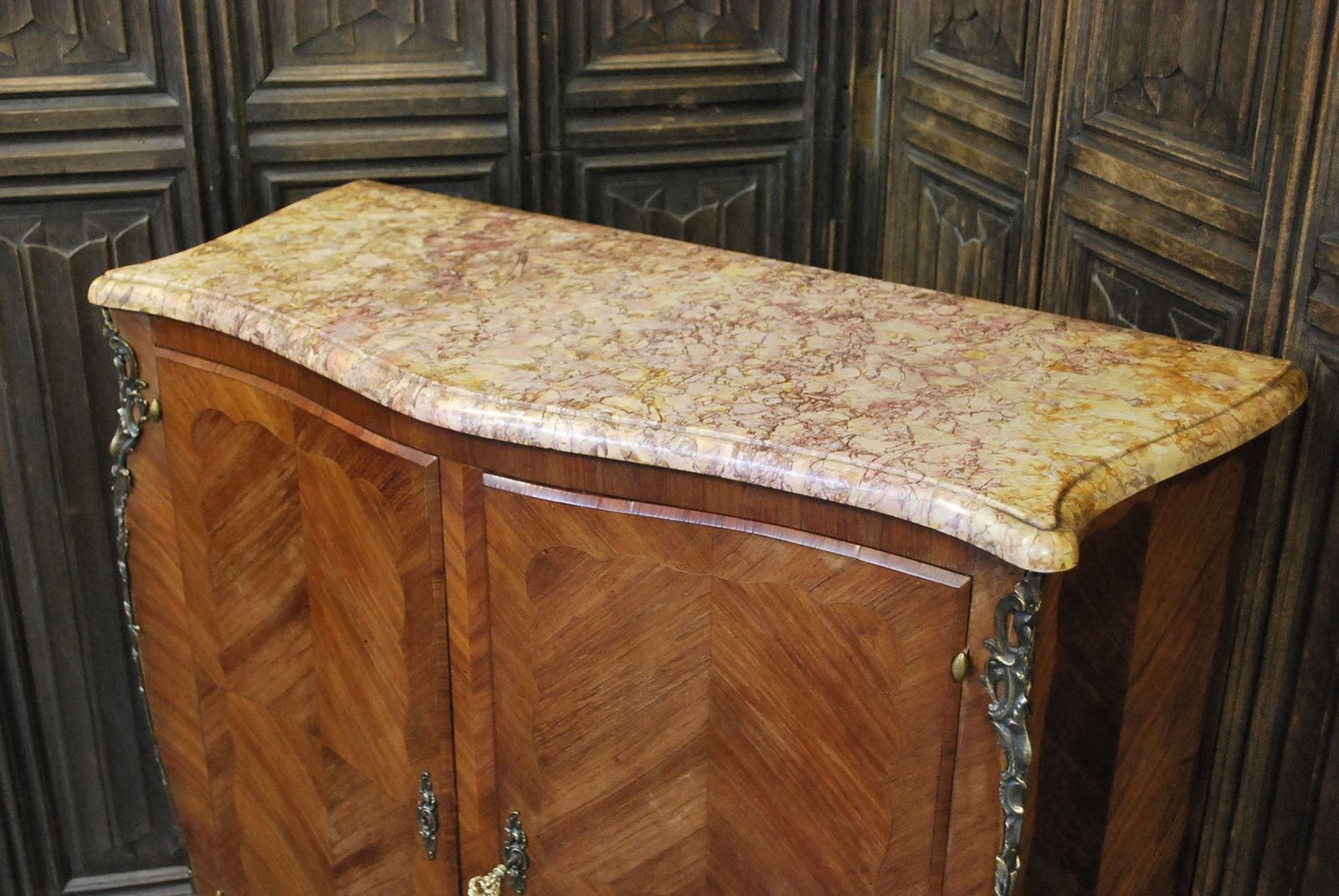 Antique French Serpentine Side Cabinet photo for sale