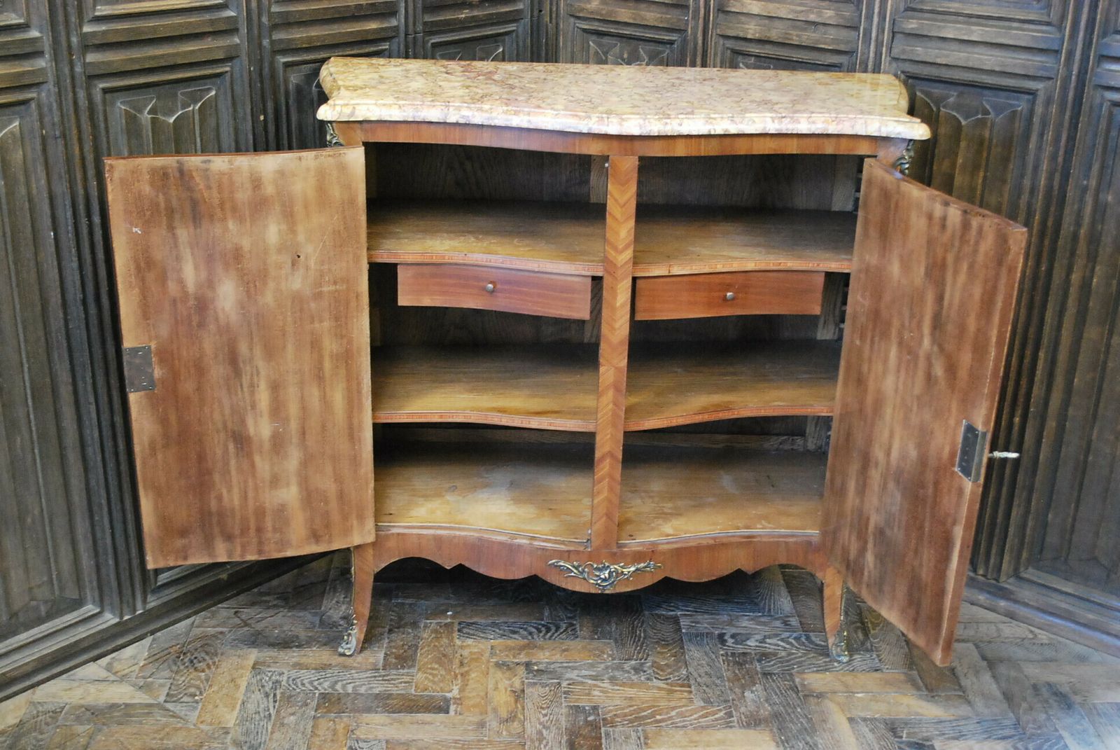 Antique French Serpentine Side Cabinet photo buy