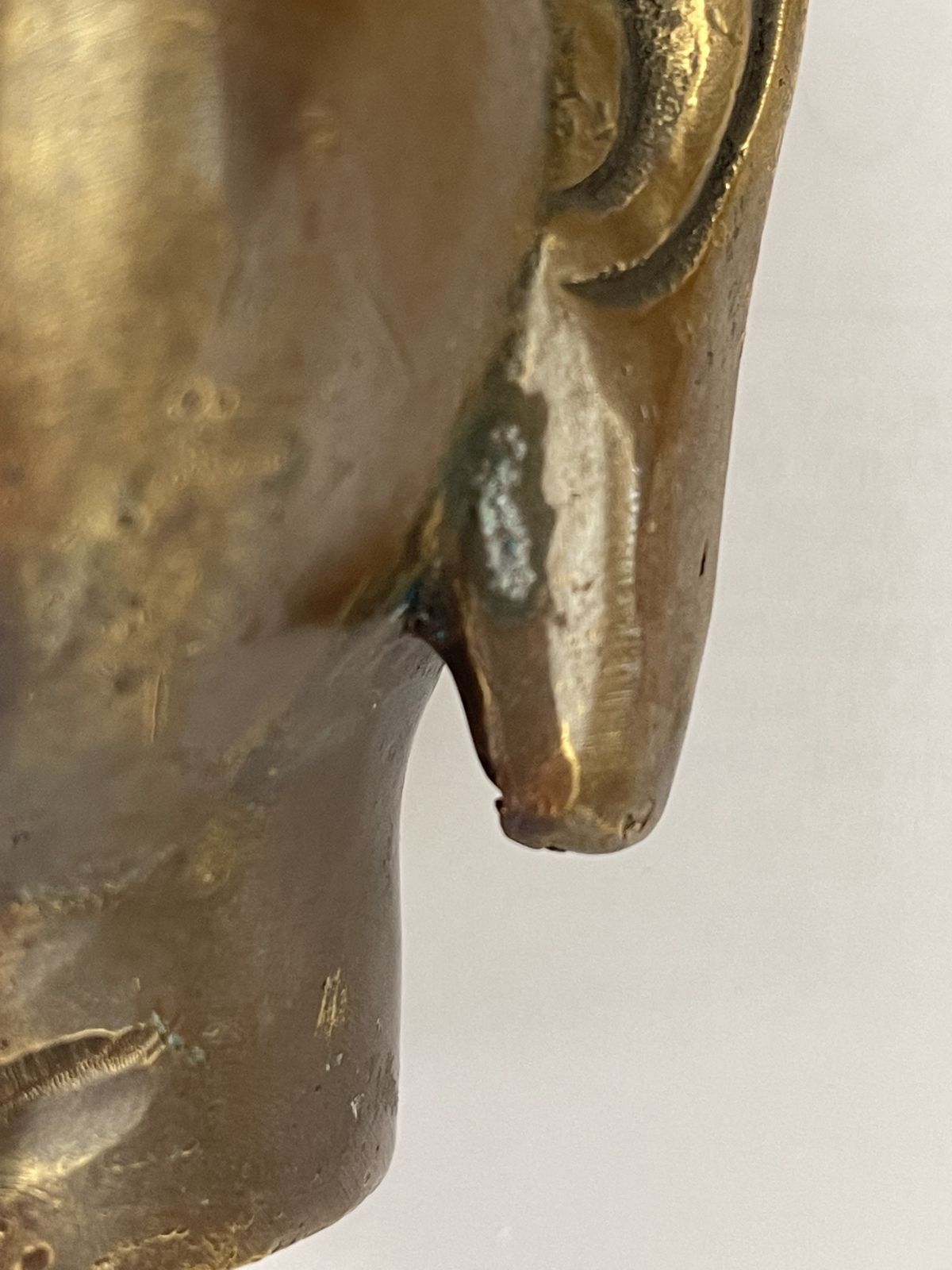 1kg Fine Large Heavy Old Chinese Gilt Bronze Shakyamuni Buddha Head Statue photo buy