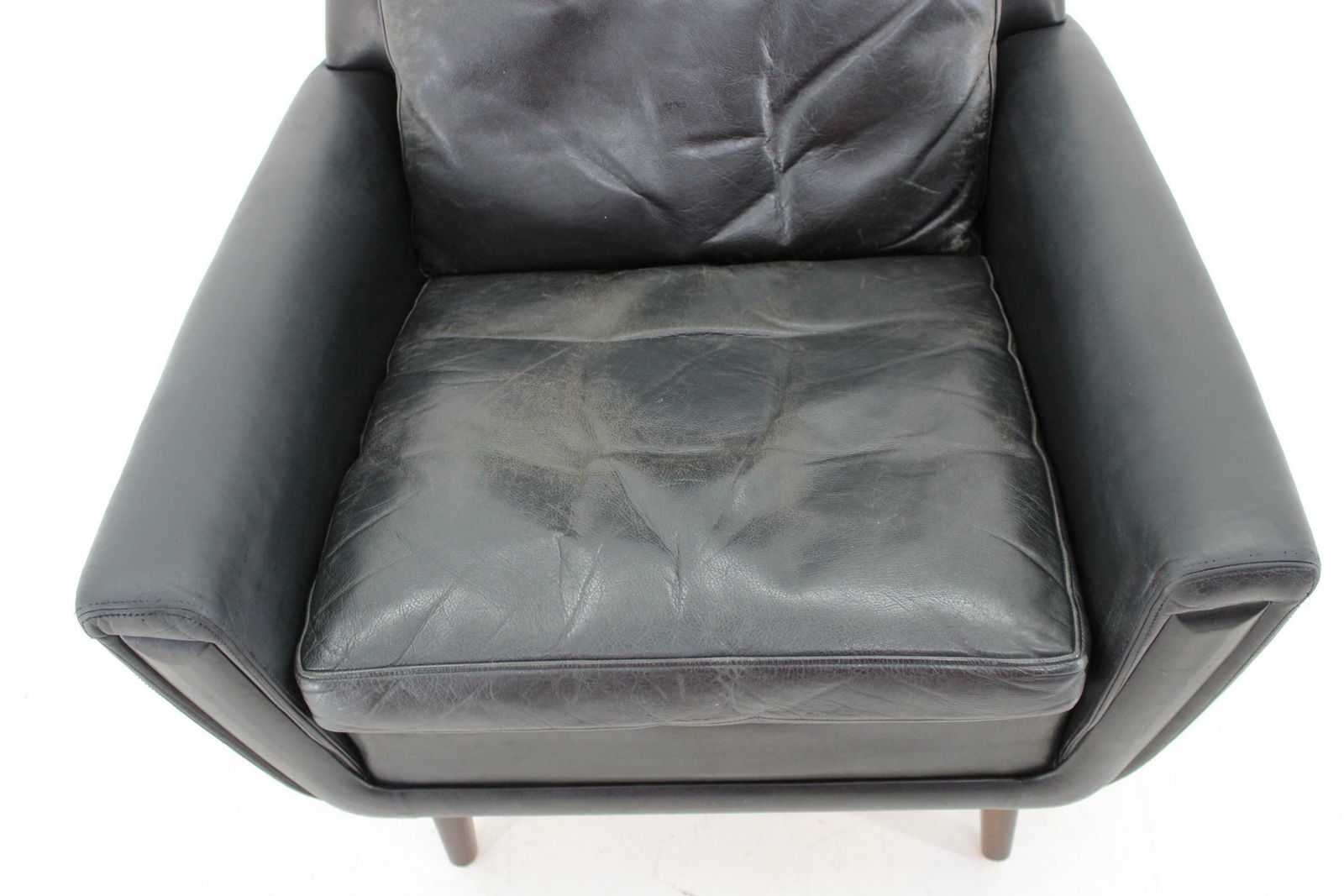 1970 Leather High Back Armchair , Denmark photo vinterior