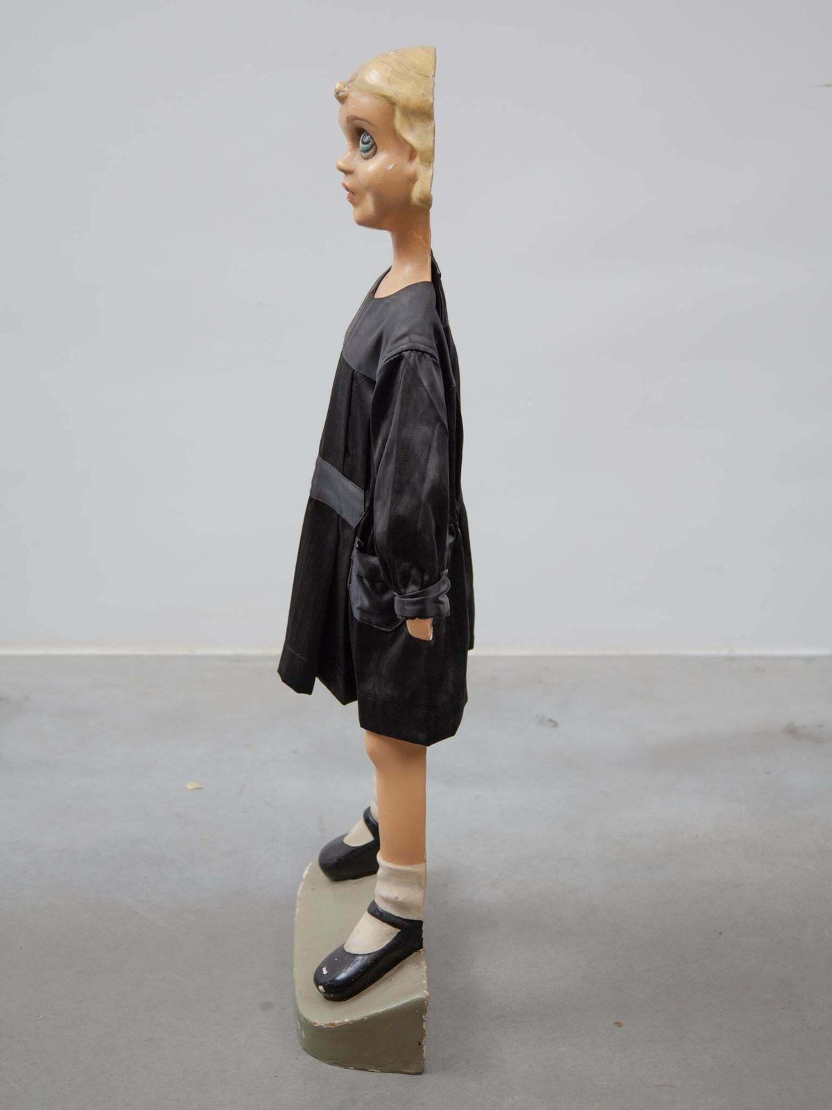 Mannequin Of A Young Girl In Black Dress, Shop Display, 1950s photo Home Decor