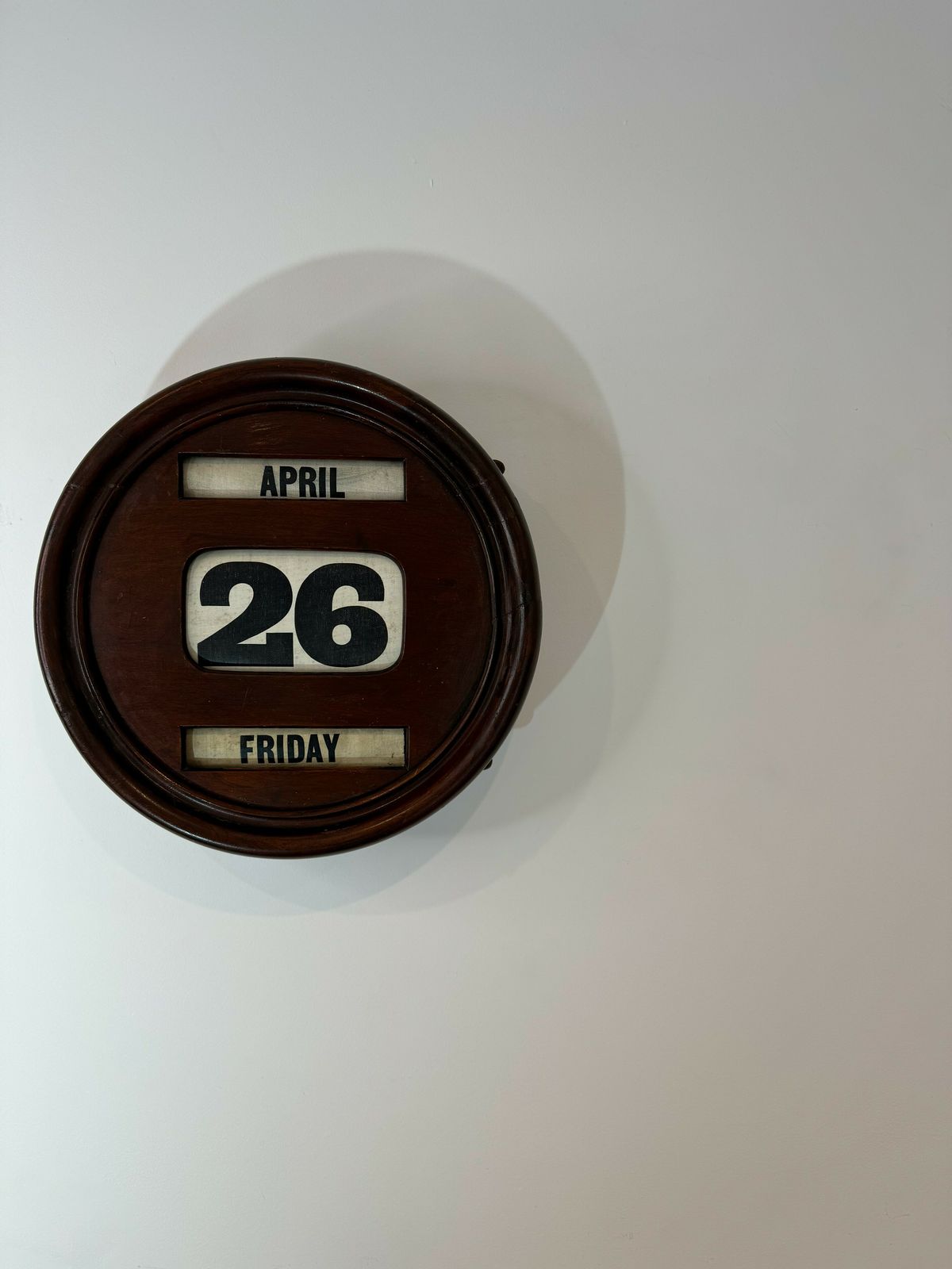Edwardian Mahogany Perpetual Wall Calendar, Circa 1910 photo buy