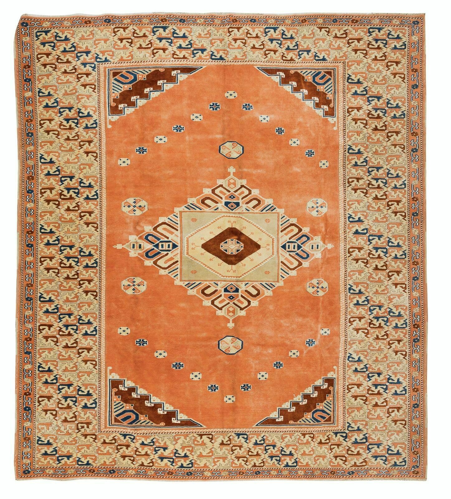 8.2x9.7 Ft One Of A Kind Turkish Rug, Traditional 20th Century Handmade Carpet