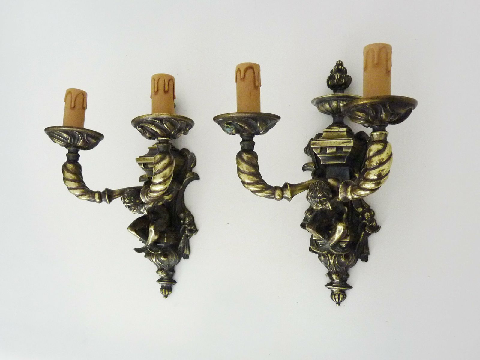 Pair Of Satyr Wall Sconces In Bronze Napoleon III 19th Century
