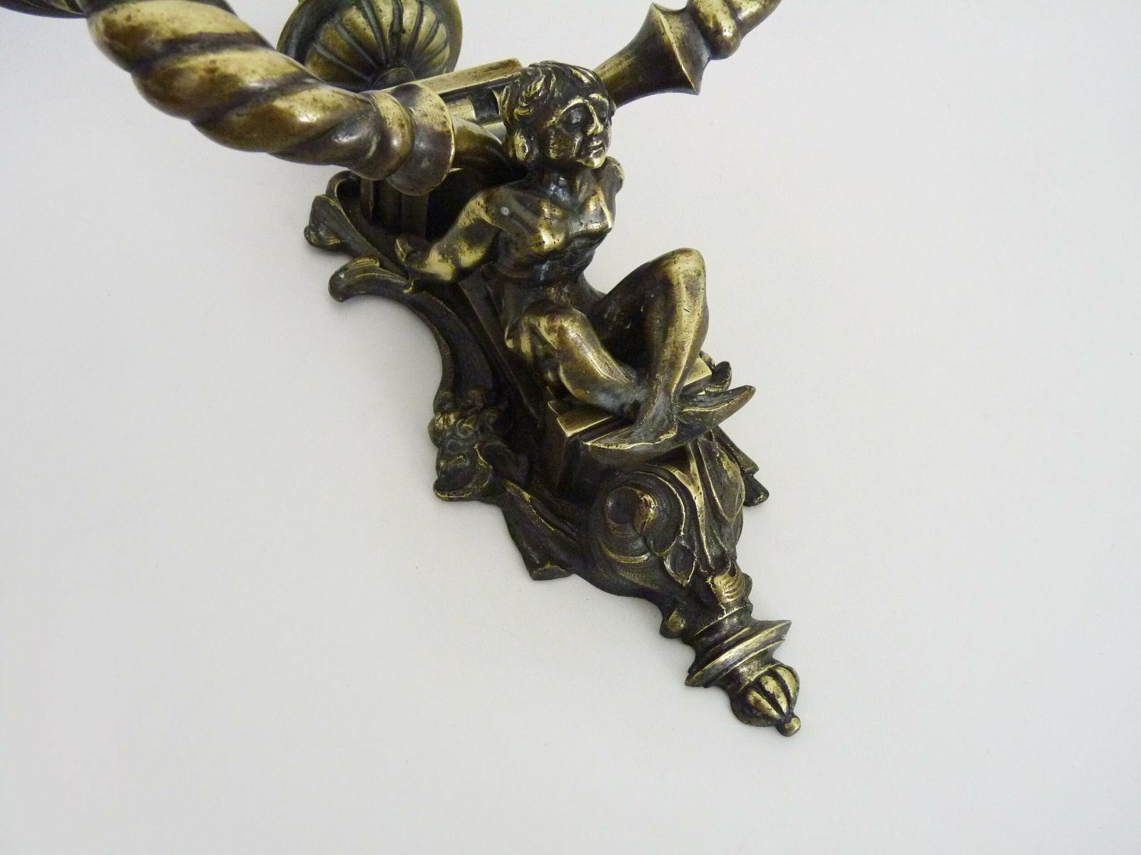 Pair Of Satyr Wall Sconces In Bronze Napoleon III 19th Century photo vinterior