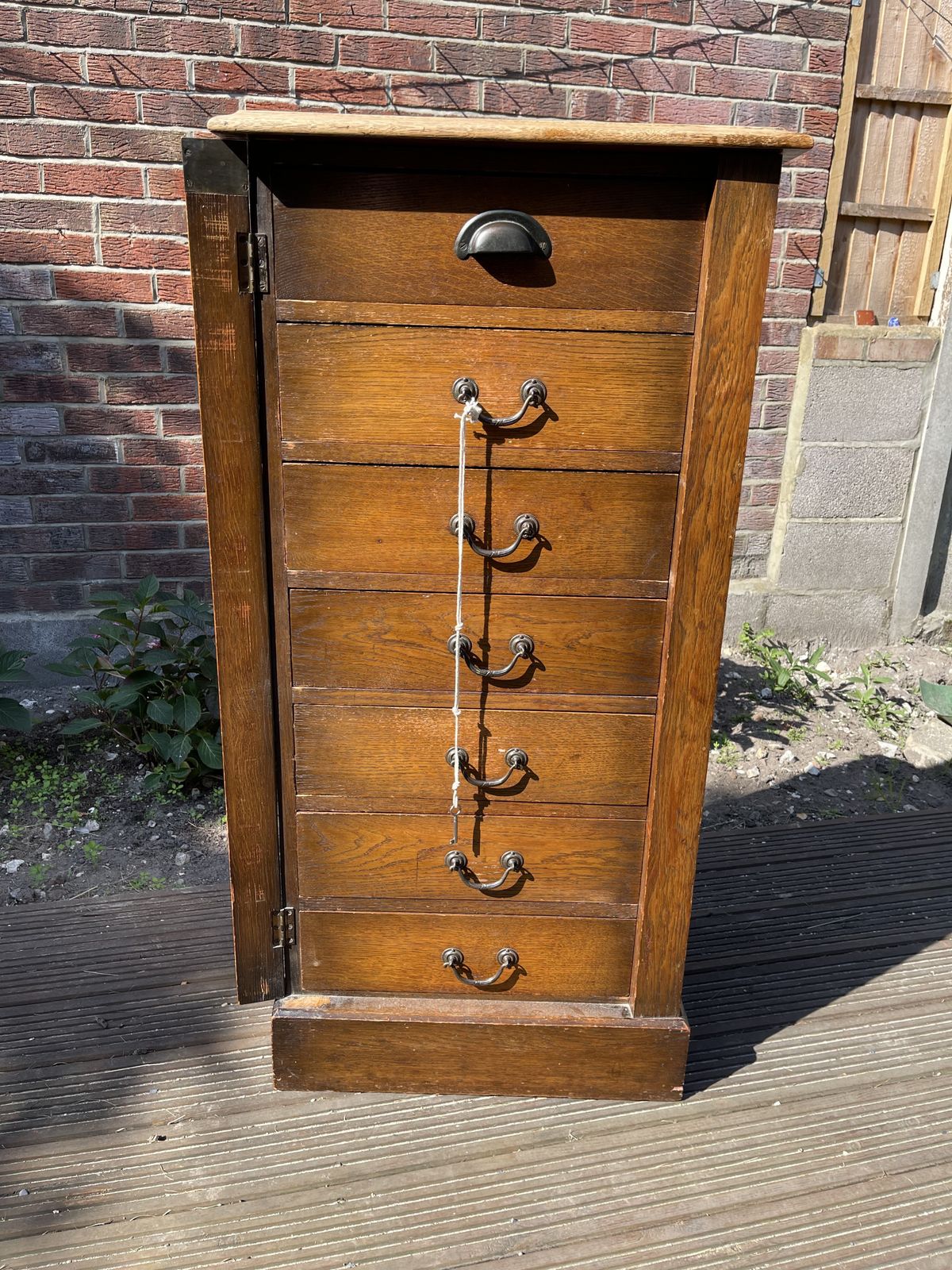 Edwardian Oak Wellington Chest Of Seven Drawers photo furniture