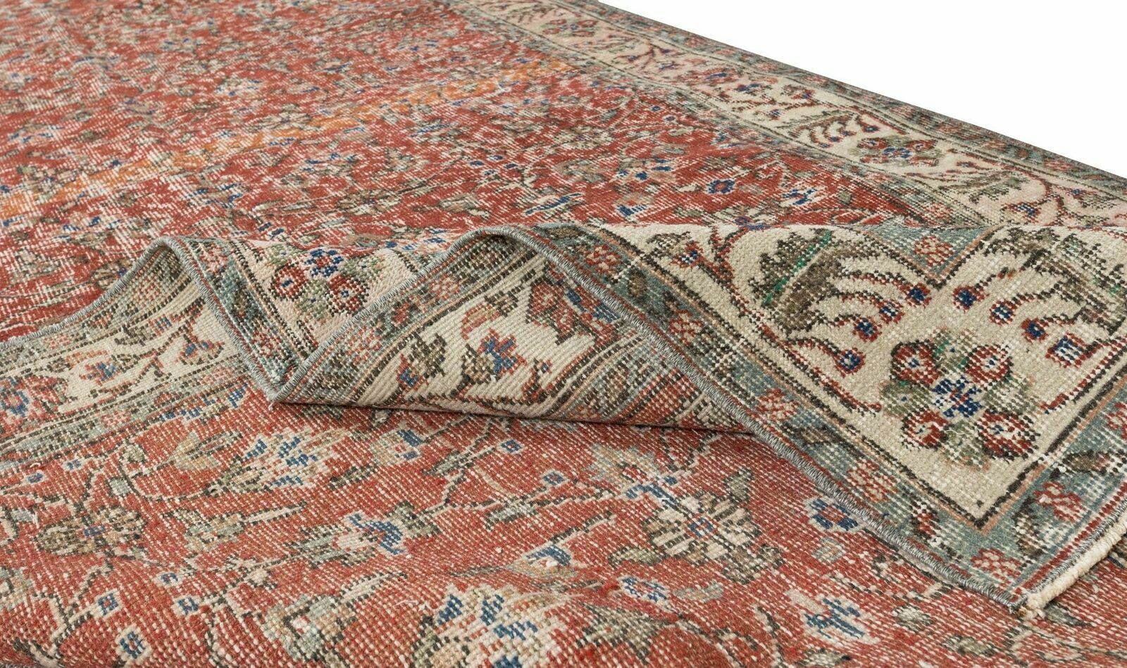 Turkish Floral Pattern Runner. Vintage Hand Knotted Rug For Hallway photo for sale