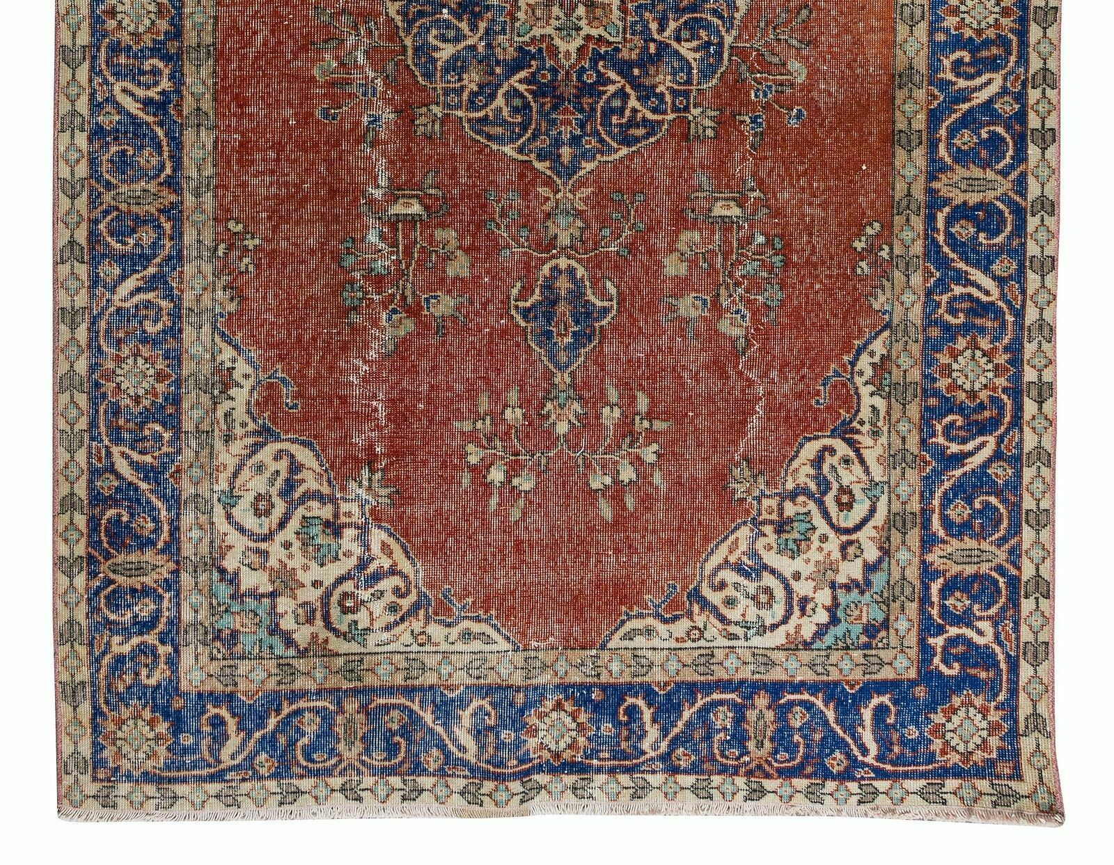 5.3x8.8 Ft Traditional Vintage Hand Knotted Turkish Rug With Medallion Design photo 633.0