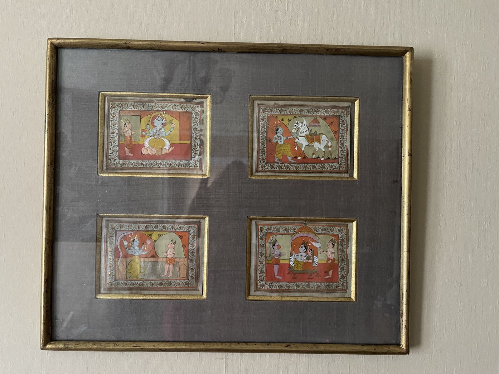 Set Of 8 Miniature Indian Watercolours photo furniture