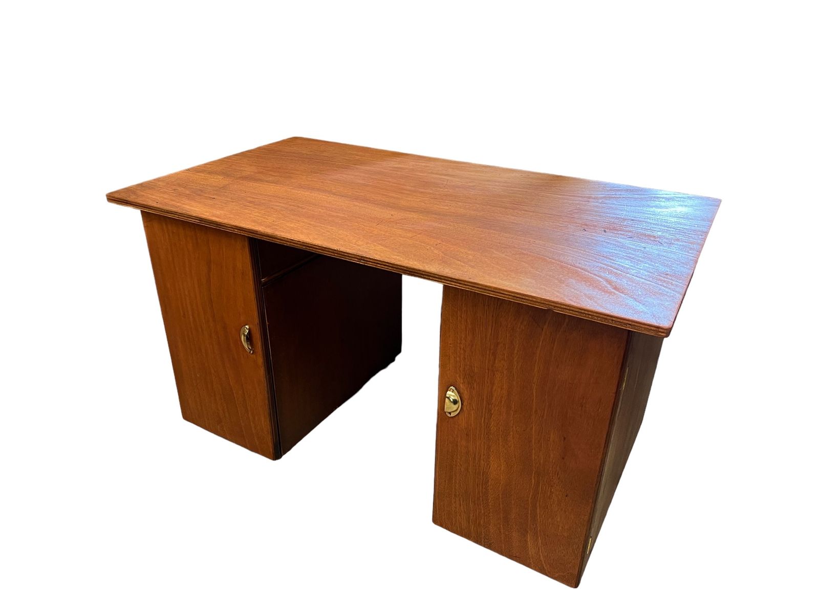 Mid Century Ply And Teak Pedestal Desk photo furniture