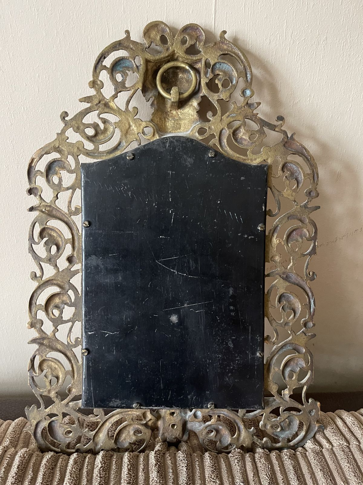 Gothic Bevelled Mirror With Gilded Frame And Bacchus Head Crest photo 233.0