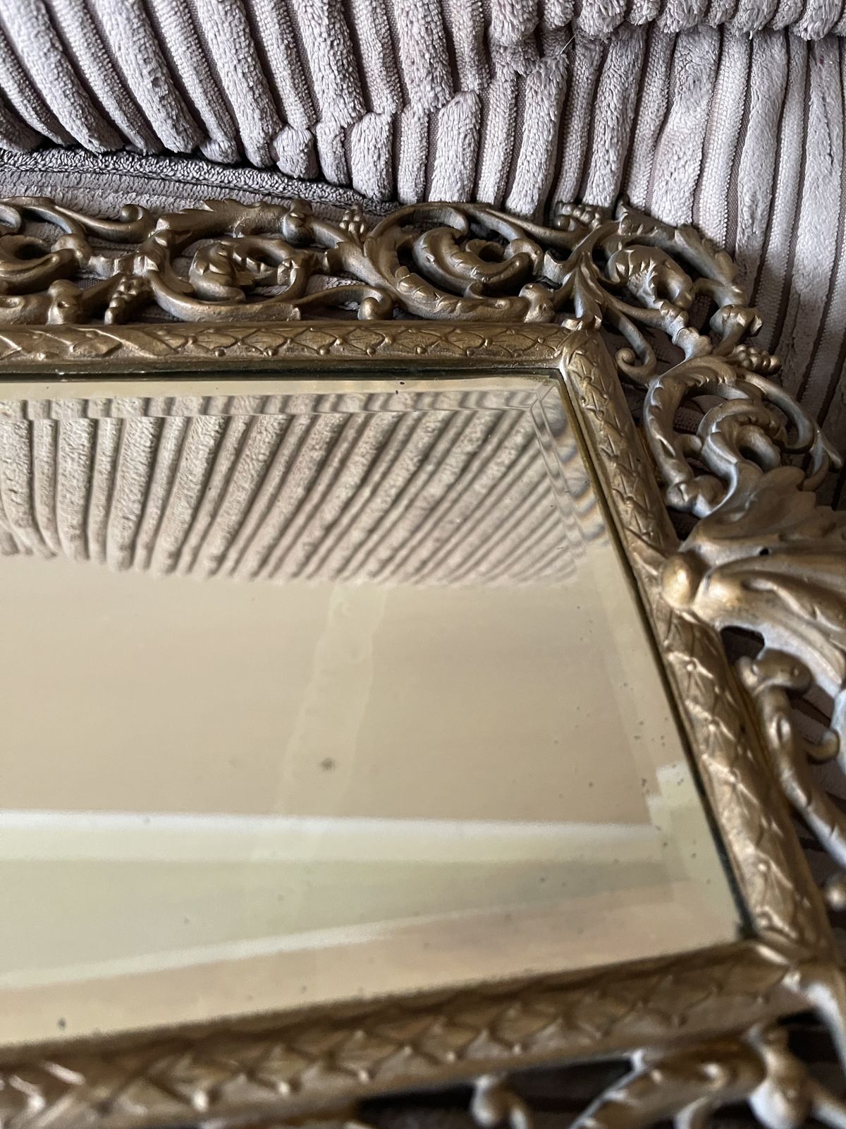 Gothic Bevelled Mirror With Gilded Frame And Bacchus Head Crest photo buy
