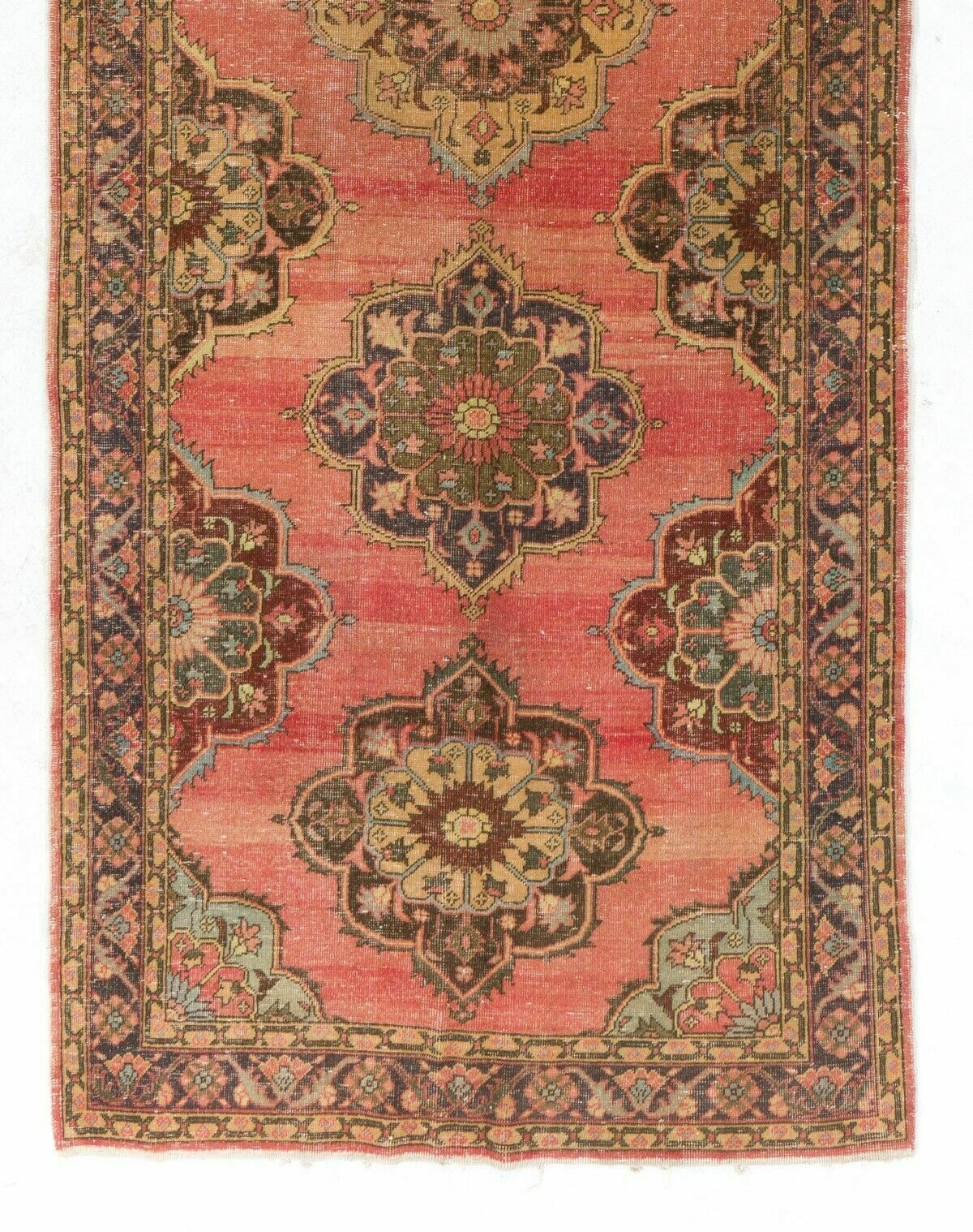 4.8x13.2 Ft Handmade Vintage Konya Sille Runner Rug. Tribal Style Hallway Runner photo for sale
