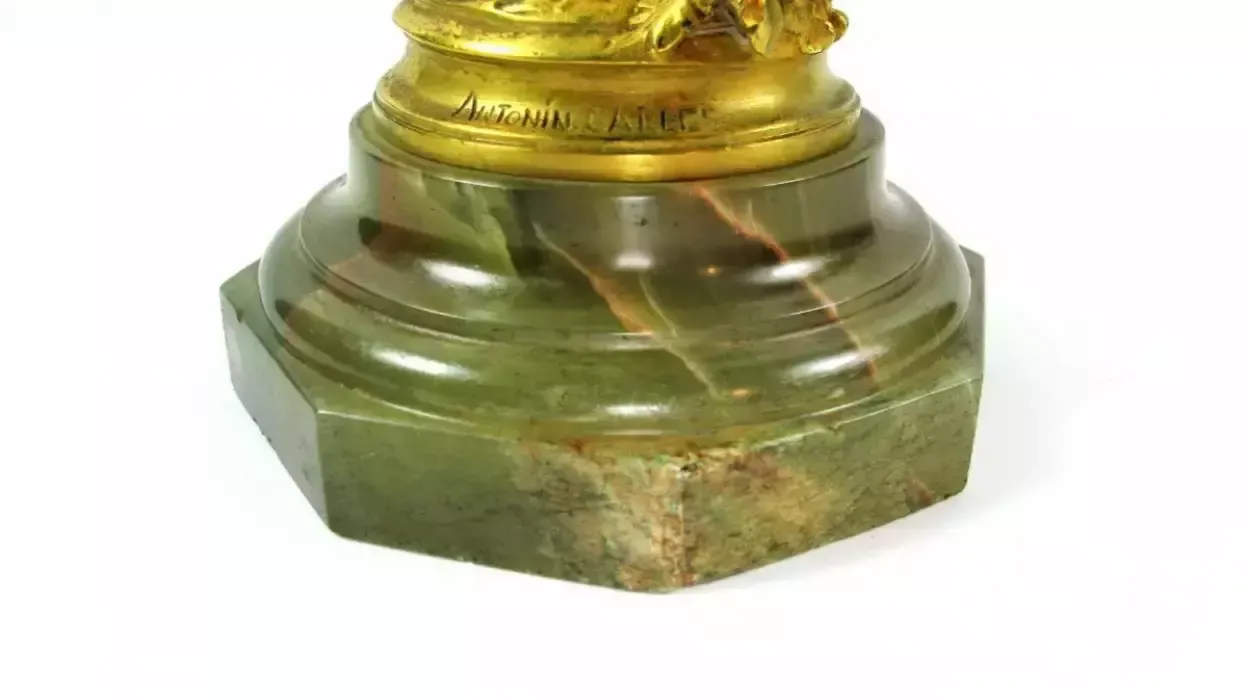Antonin Carlès (1851 1919) “Youth” Gilt Bronze Sculpture photo for sale