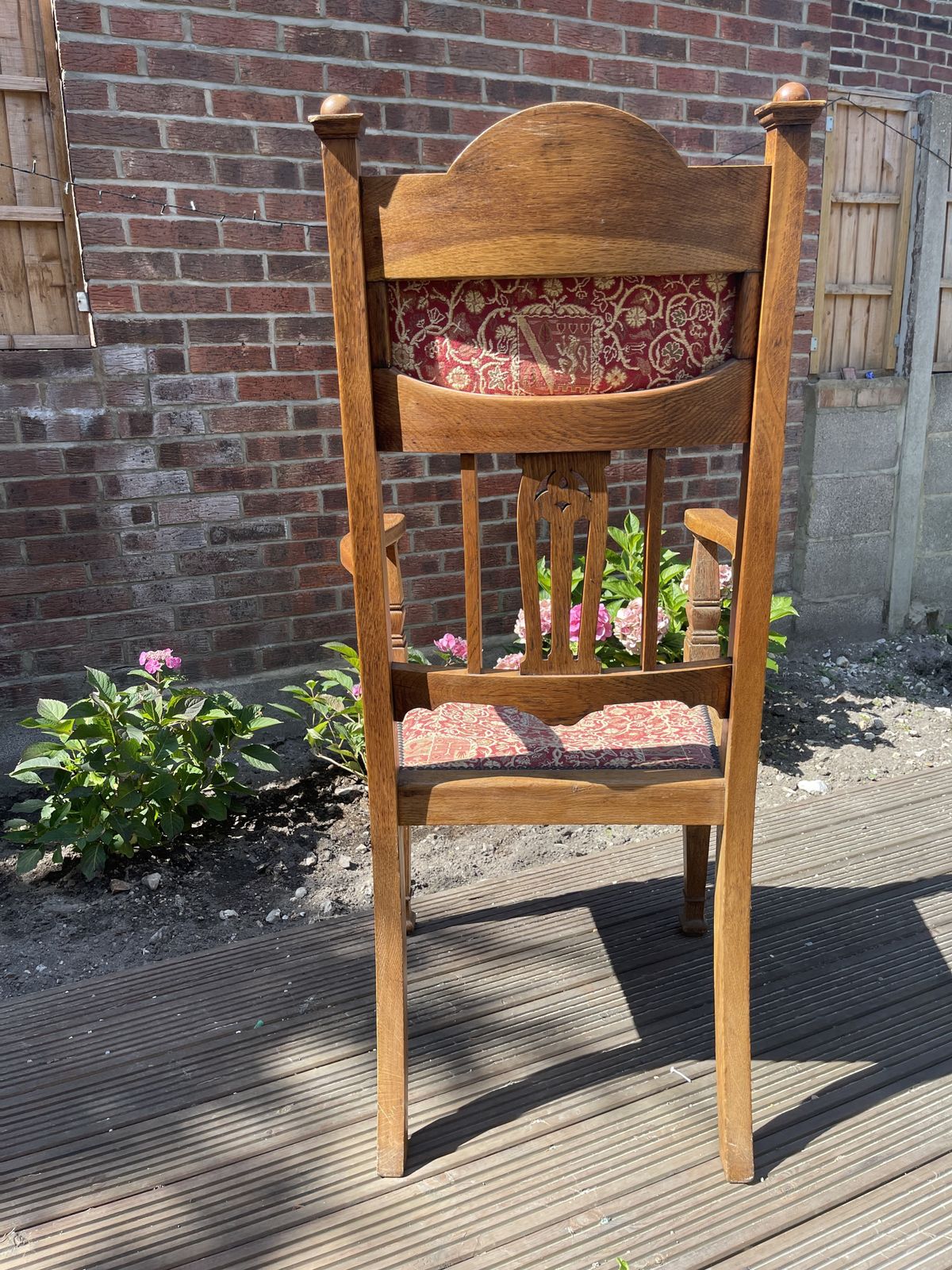 Backed Chair With Tapestry Seat And Inlaid Splat Back photo Furniture