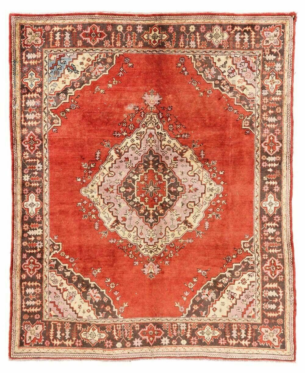 8x9.5 Ft Antique Turkish Oushak Rug. Rare Size. Very Good Condition