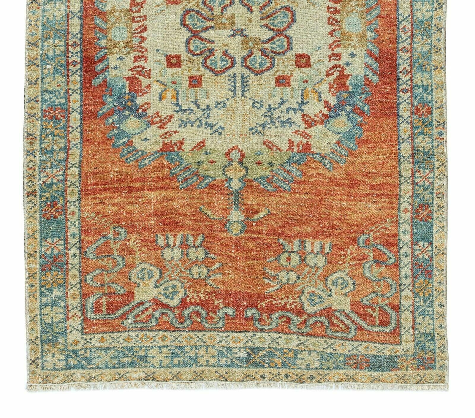 2.6x4.7 Ft Vintage Hand Knotted Turkish Accent Rug, Circa 1960, Floor Covering photo 277.0