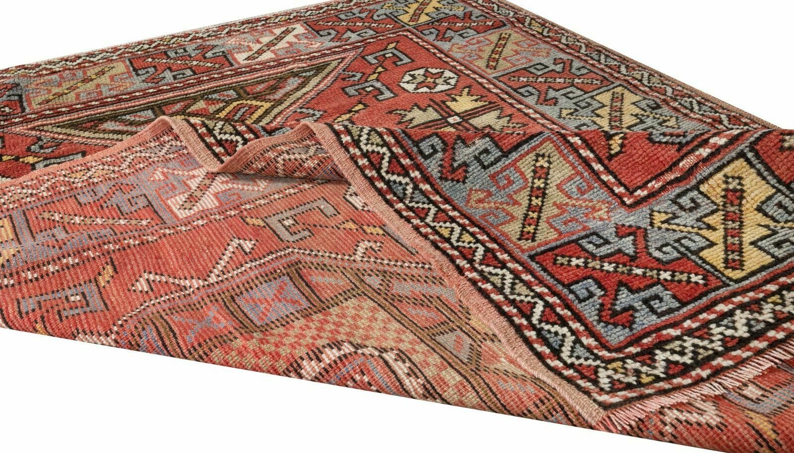 4.2x6 Ft Semi Antique Turkish Rug, Authentic Hand Knotted Carpet photo for sale