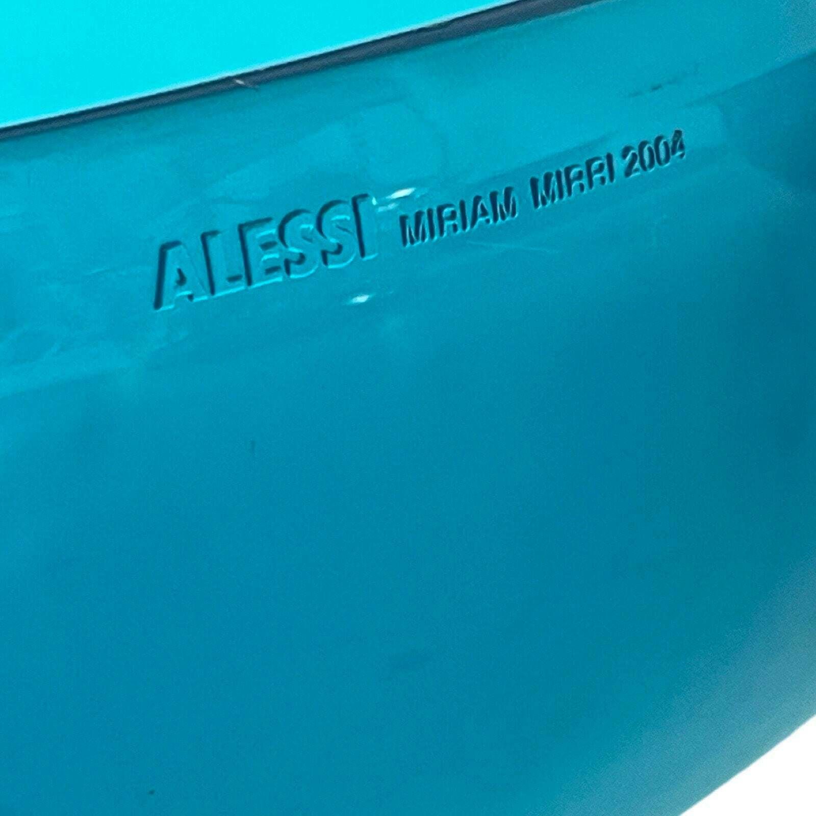 Miriam Mirri For Alessi   Bowl (Two Parts) / Salad Or Fruit Bowl   Model 'Super Love'   Stainless Steel With Bright Blue Pastoc Bottom photo Home Decor