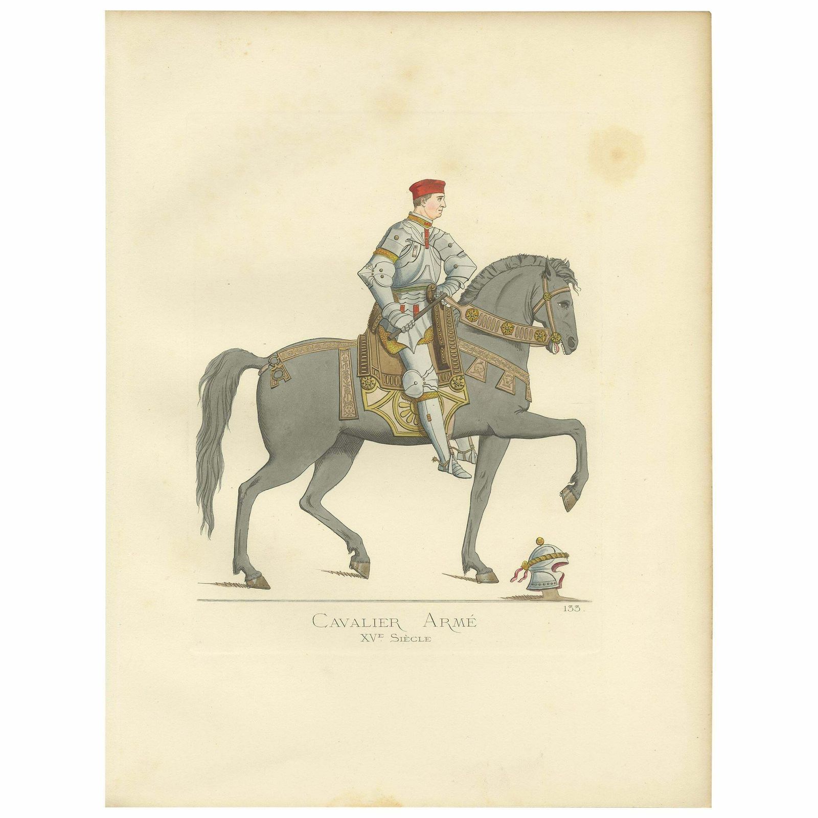 Antique Print , Italy, 15th Century, By Bonnard, 1860