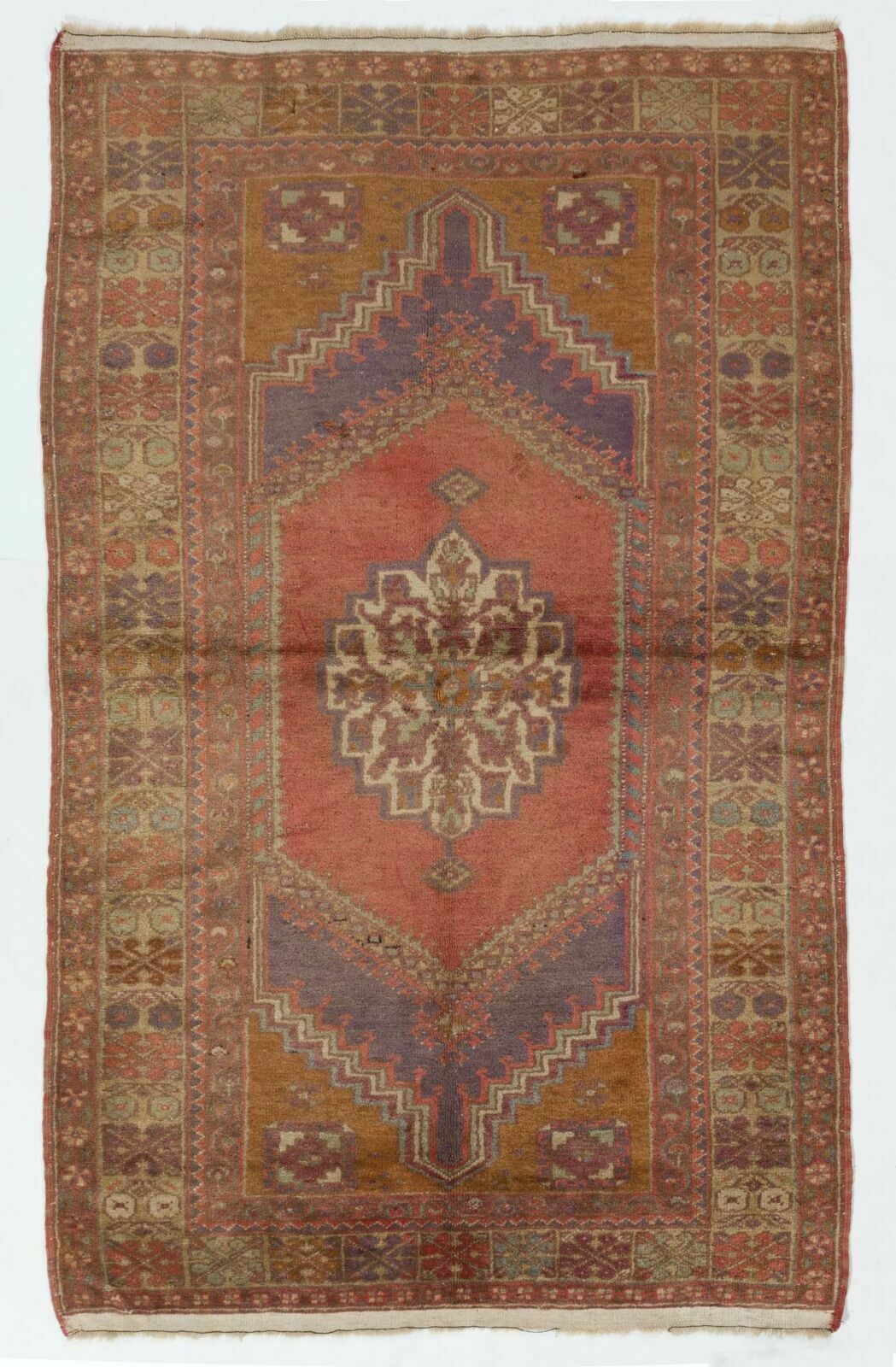 4x6.6 Ft Vintage Rug For Country Homes, Rustic, Tribal, Traditional Interiors