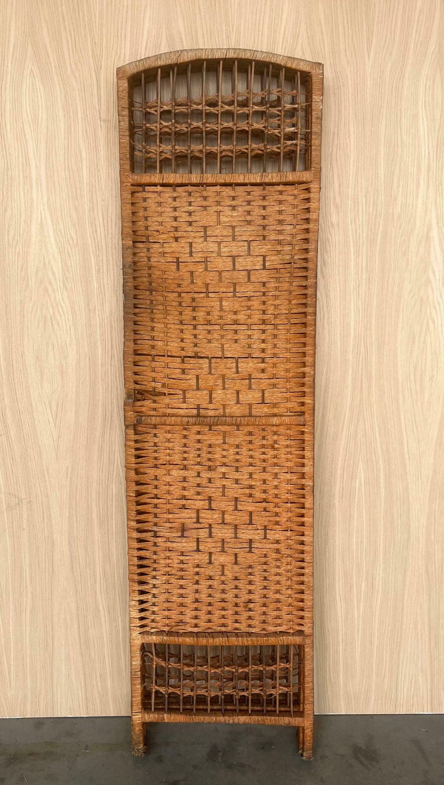 Paravent 4 panneaux en bambou, rotin et osier, France, années 1960 photo furniture