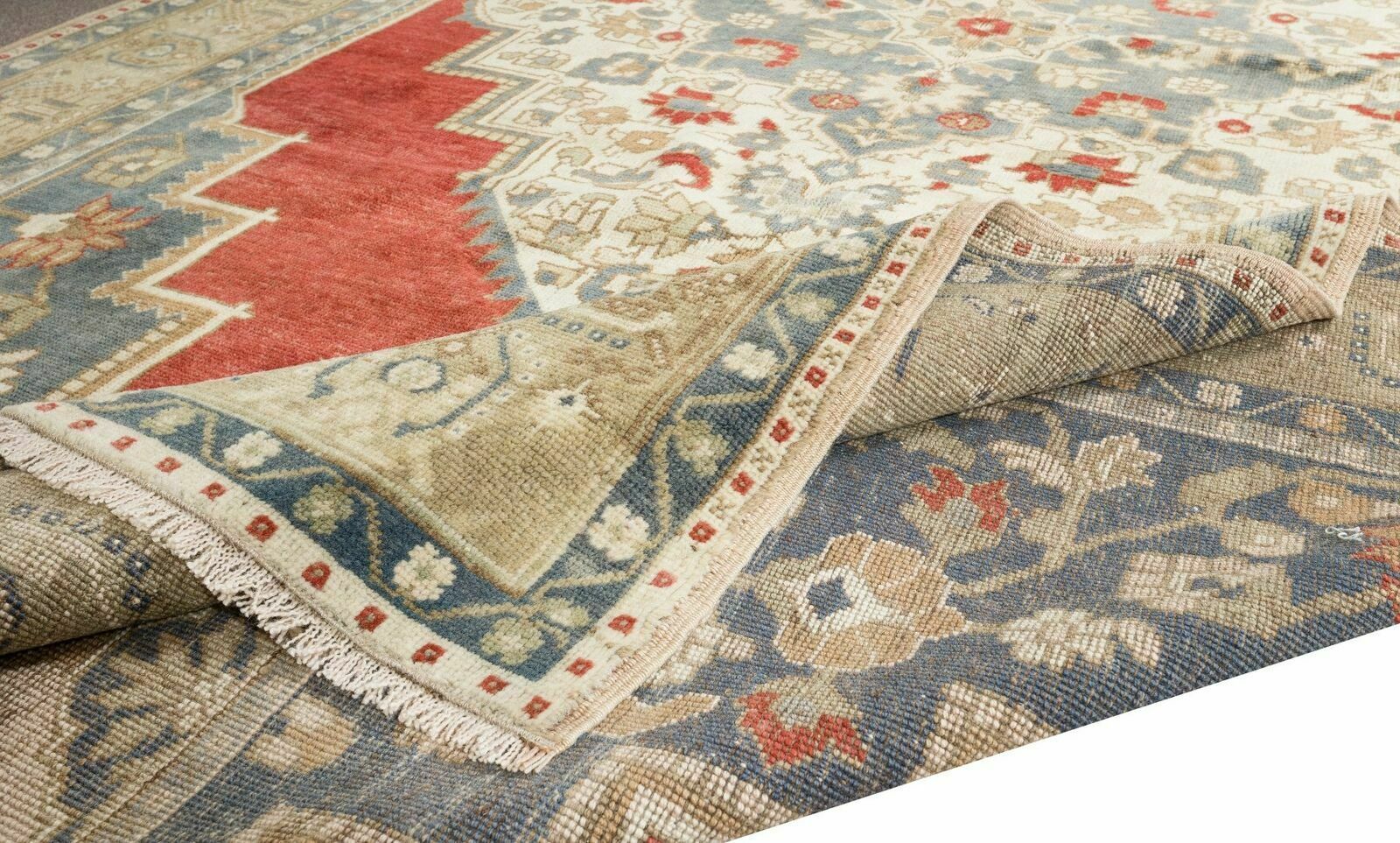 6x10.9 Ft Vintage Geometric Medallion Design Handmade Turkish Tribal Rug photo for sale