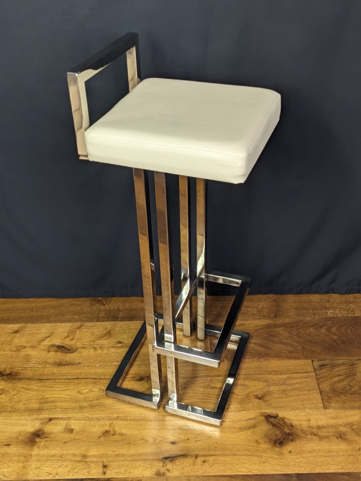 900.0 Pair Of Chrome Bar Stools Attributed To Iconic Italian Designer Romeo Rega photo