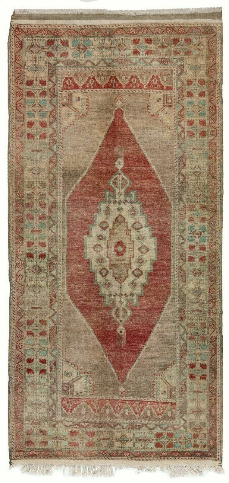 5x9.8 Ft Hand Knotted Vintage Anatolian Area Rug With Tribal Style, Circa 1960
