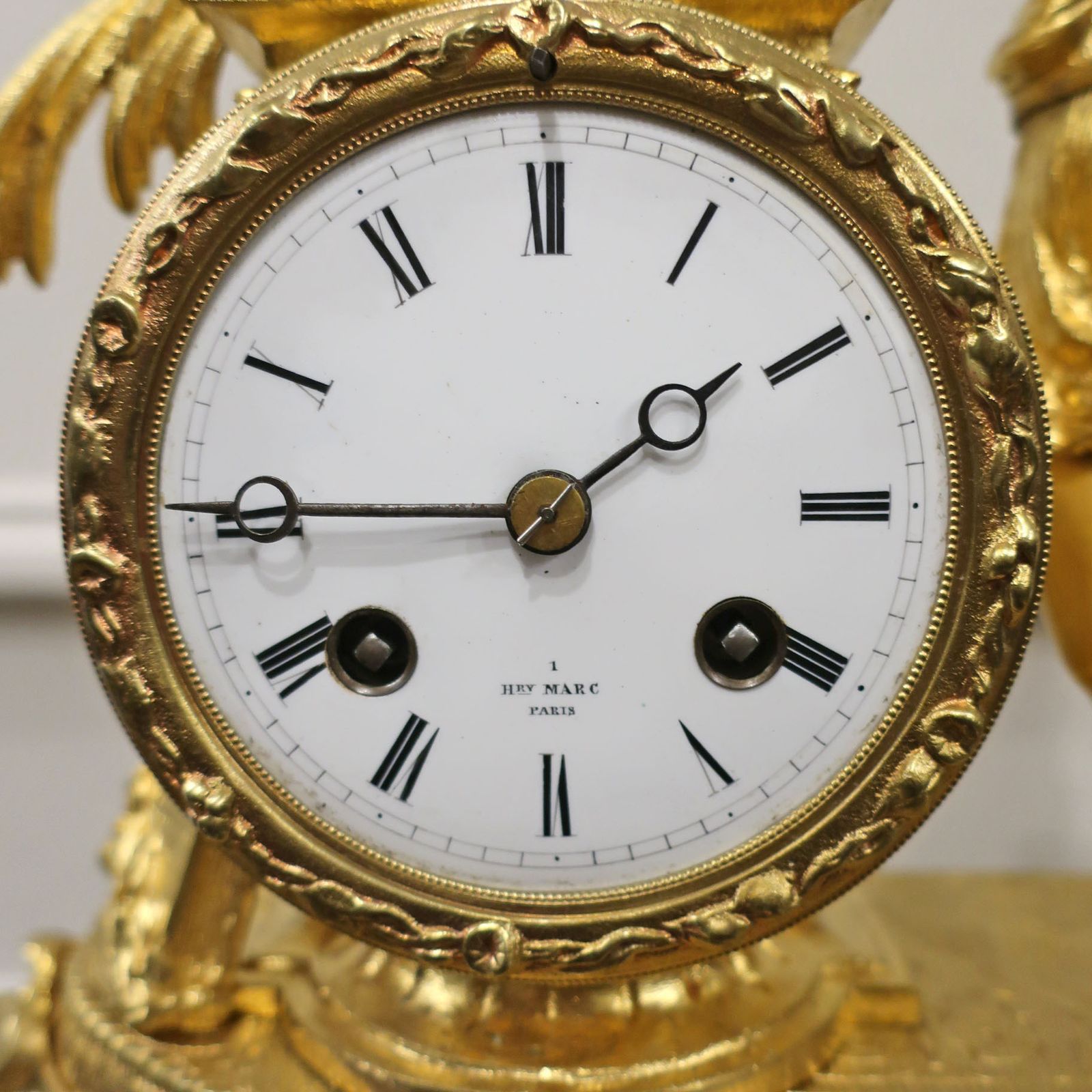 French Louis XVI Style Bronze Gilt Mantel Clock By Japy Freres photo furniture