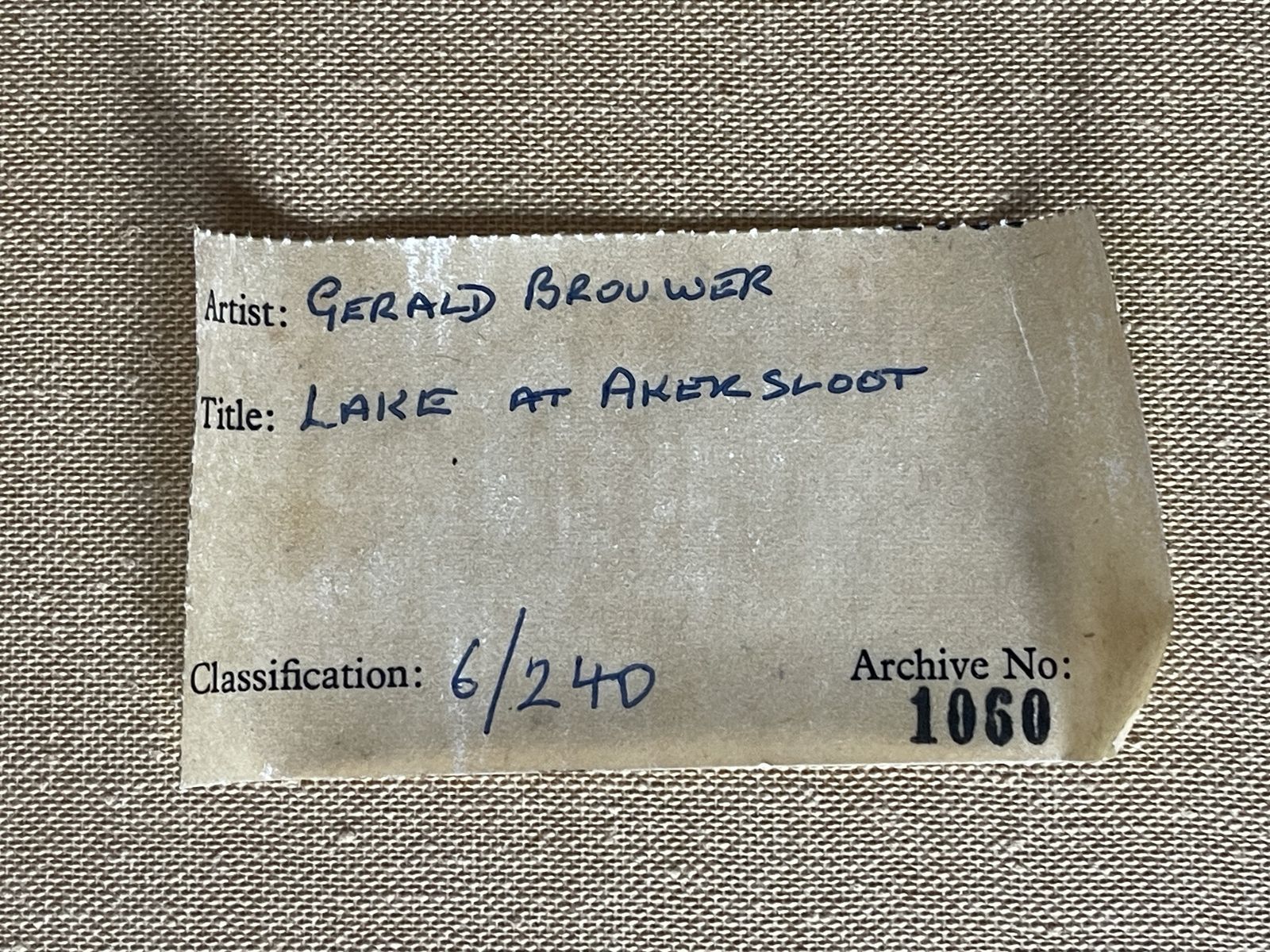 photo for sale Lake At Akersloot Oil On Canas By Gerald Brouwer (B. 1938)