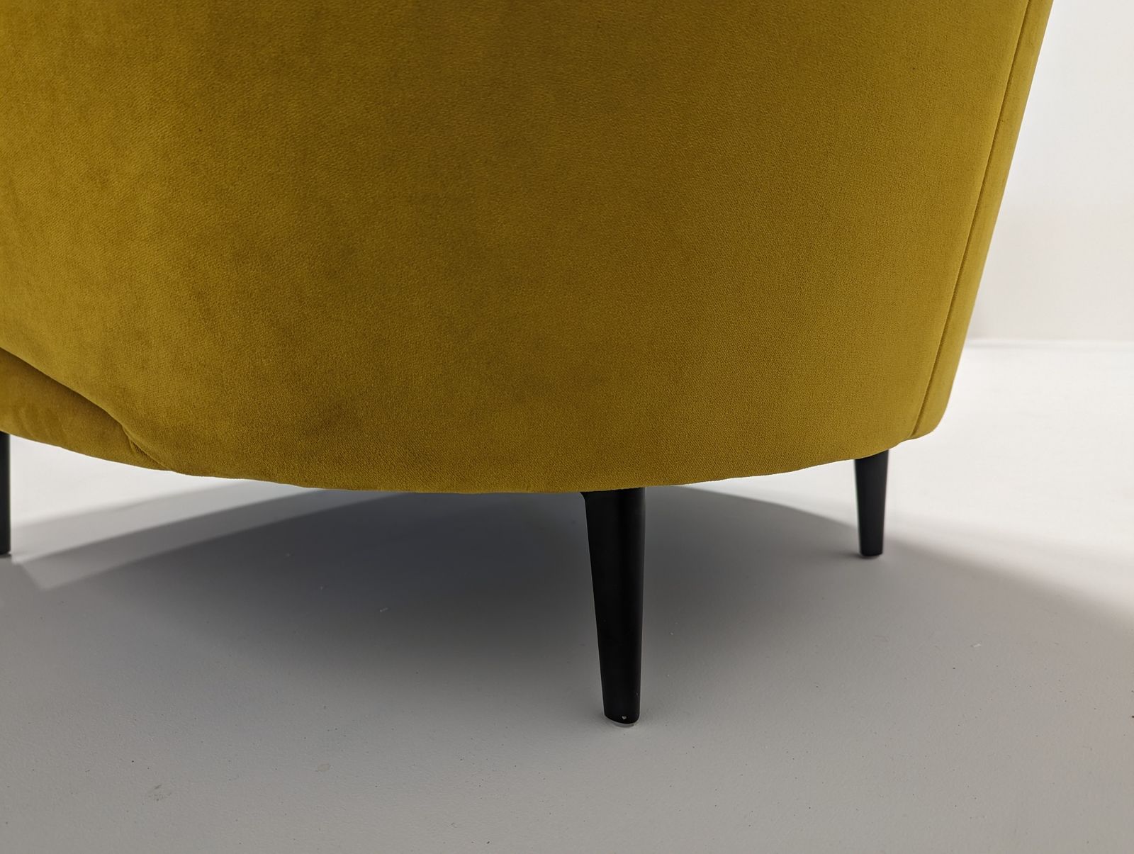 Golden Velvet Yellow Armchair photo vinterior