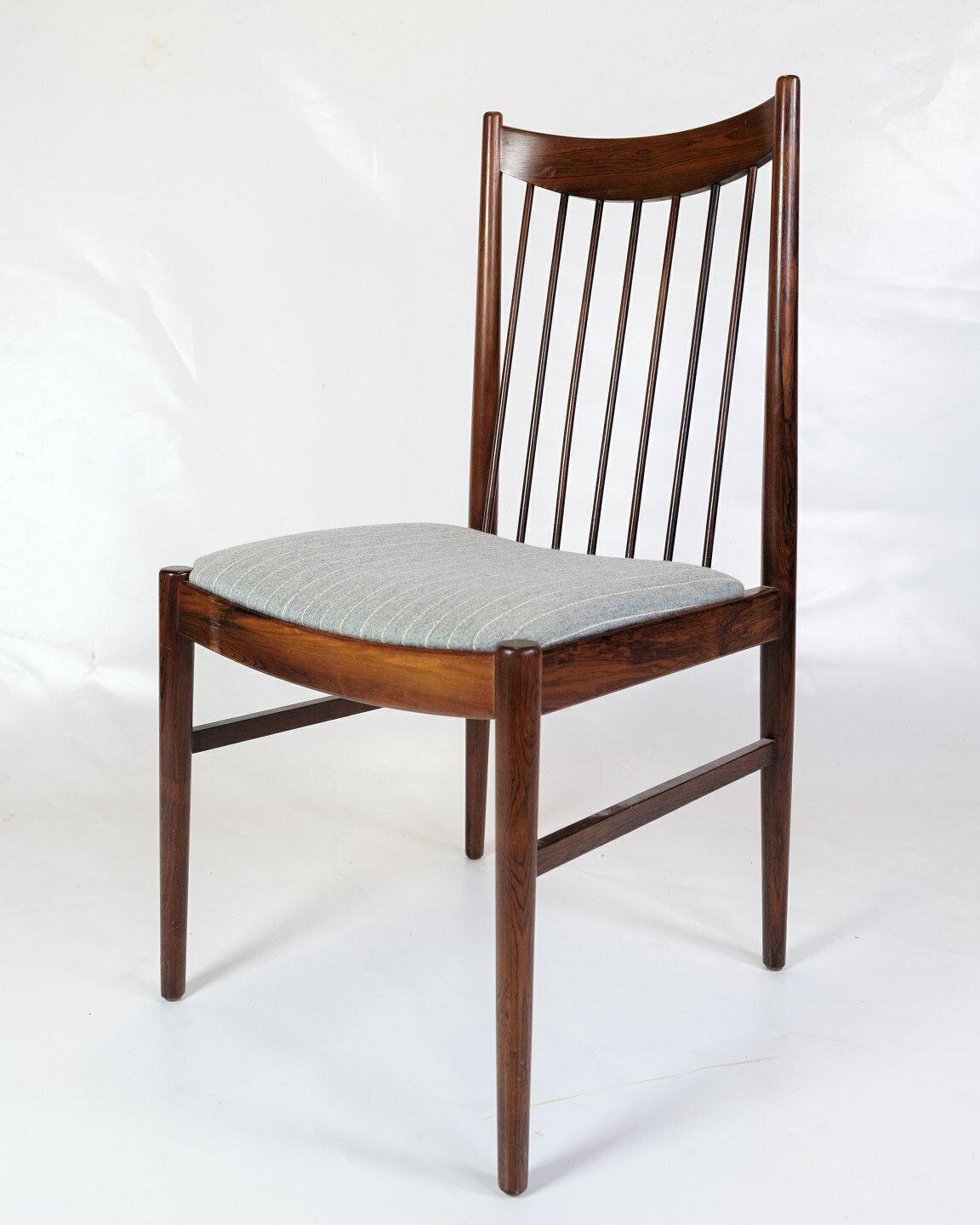 Set Of 8 Dining Charis Model 422  In Rosewood & Gray Fabric By Arne Vodder From 1960s photo for sale