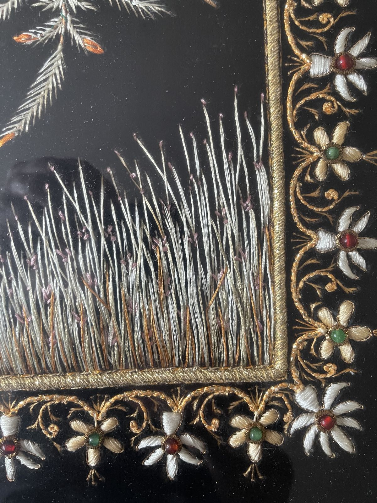 photo furniture Huge 2ft X 3ft Framed Indian Silkwork Of Peacock