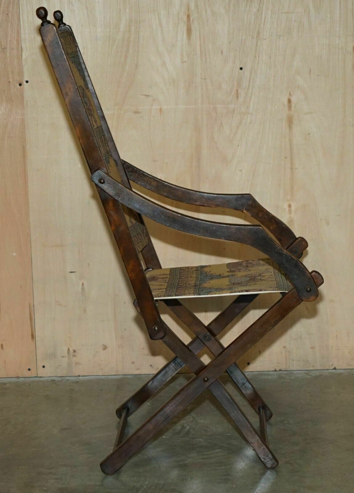Furniture Antique Cir 1890 Anglo Indian Elephant Colonial Folding Military Campaign Chair photo