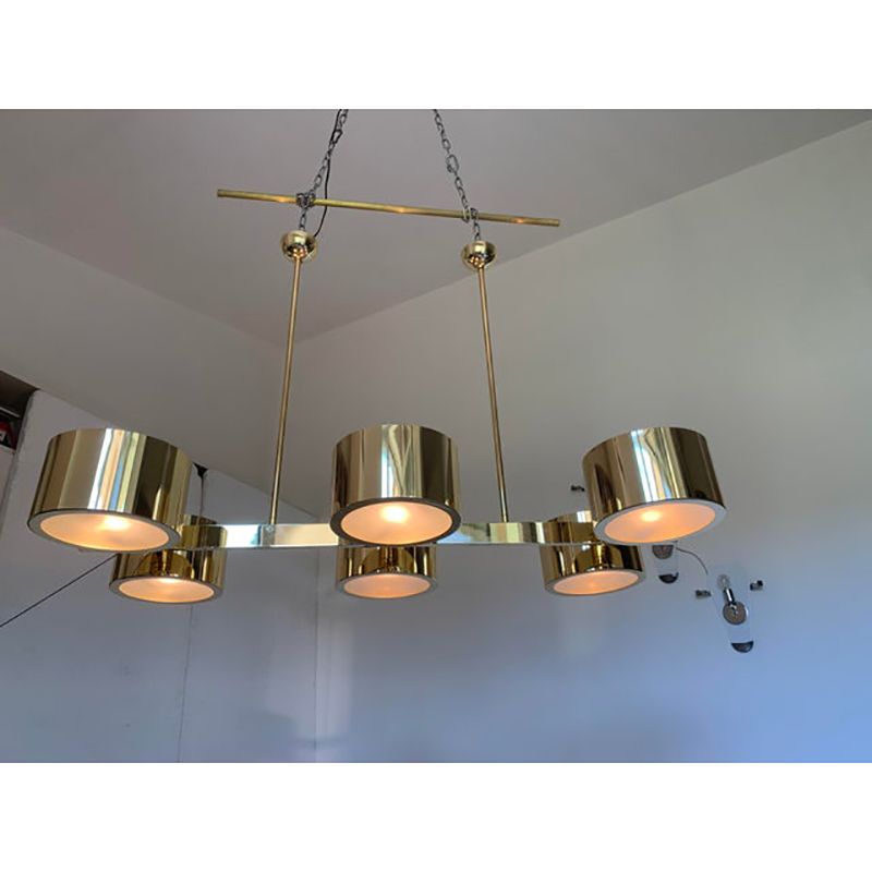 12500.0 Italian Sputnik Chandelier Metal Gold Stilnovo Lelli Style photo