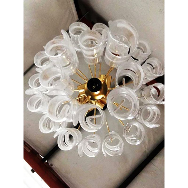 Murano Glass Chandelier "Virgola" Made In Italy Venini Style photo 5800.0
