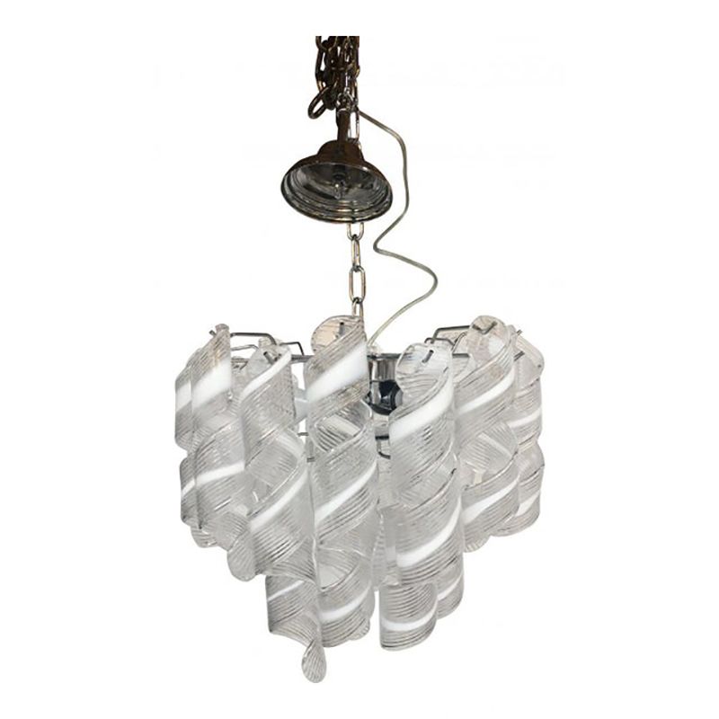 Murano Glass Chandelier "Virgola" Made In Italy Venini Style photo Lighting