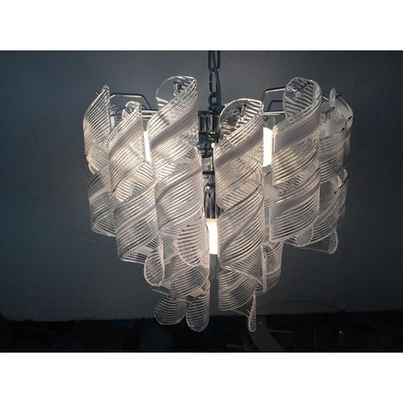 Murano Glass Chandelier "Virgola" Made In Italy Venini Style photo buy