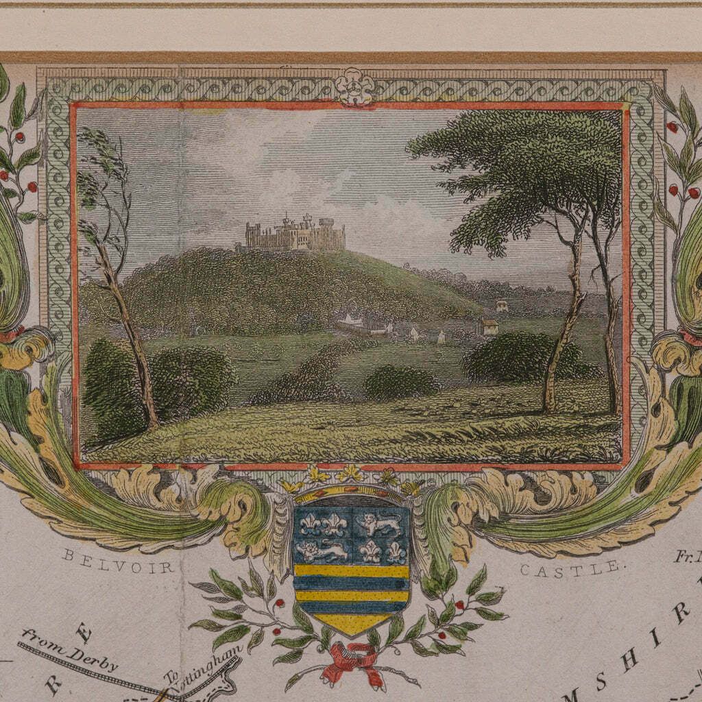 photo furniture Antique Leicestershire Map, English, Framed Cartographic Interest, Victorian